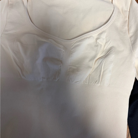 OQQ S 2-pack cream & black ribbed sweetheart neckline shapewear thumbhole mini - Picture 8 of 10